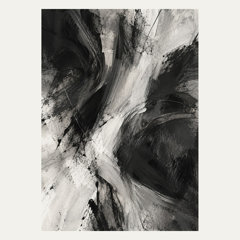 Expressive Charcoal Strokes, portrait abstract wall art