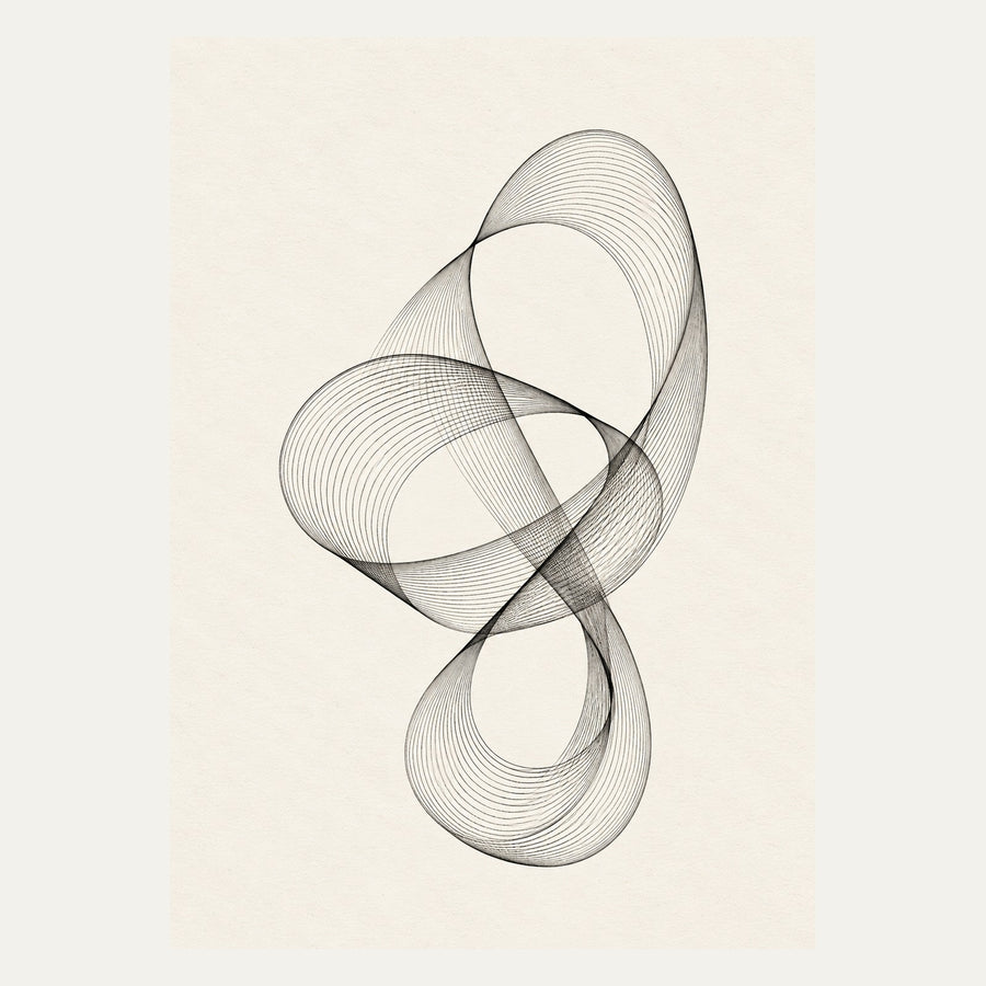 Flowing Line Knot, portrait minimalist wall art