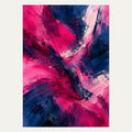 Magenta and Navy Brushwork, portrait abstract wall art