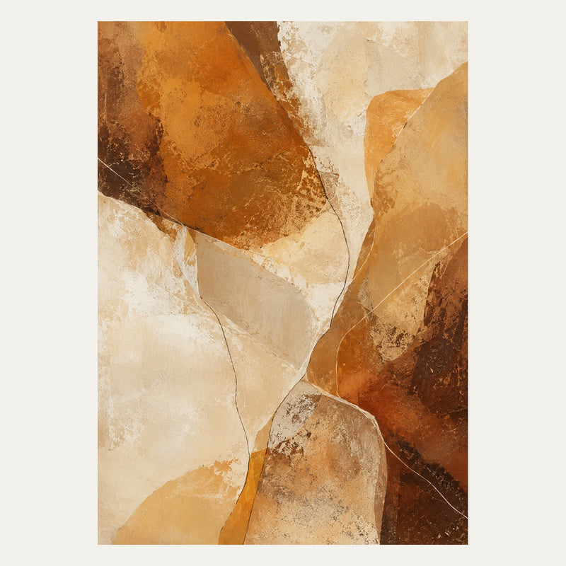 Floating Ochre Forms, portrait abstract wall art