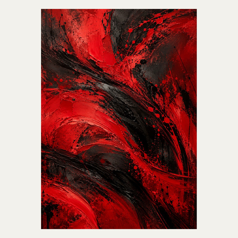 Crimson Kinetic Marks, portrait abstract wall art