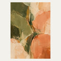 Olive and Apricot Forms, portrait abstract wall art
