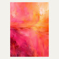 Pink and Orange Sunset, portrait abstract wall art
