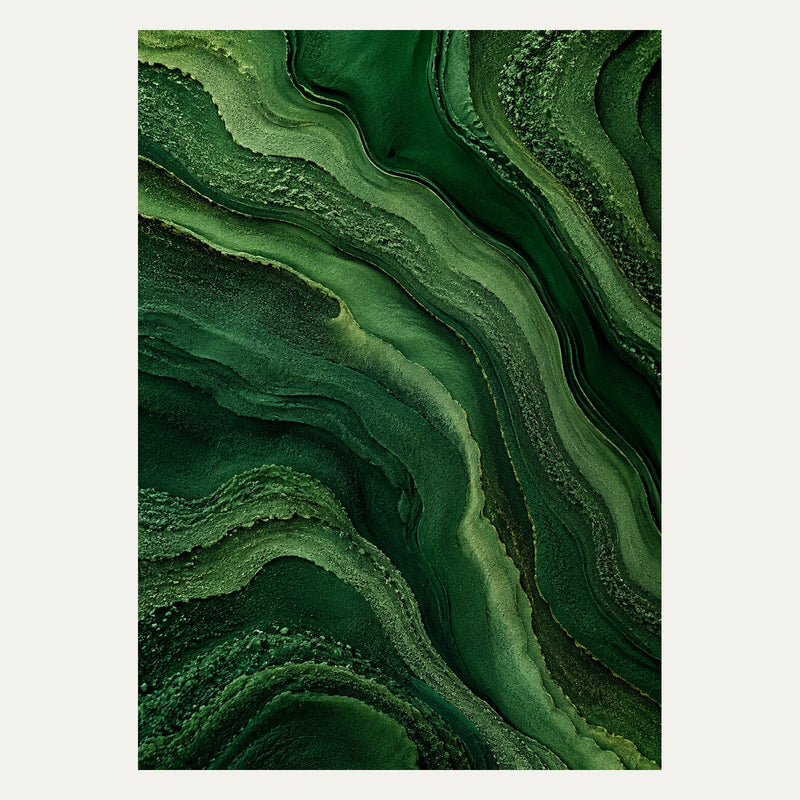 Forest Green Contour Layers, portrait abstract wall art