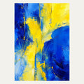 Electric Blue and Lemon, portrait abstract wall art