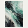 Seafoam and Charcoal Diagonals, portrait abstract wall art