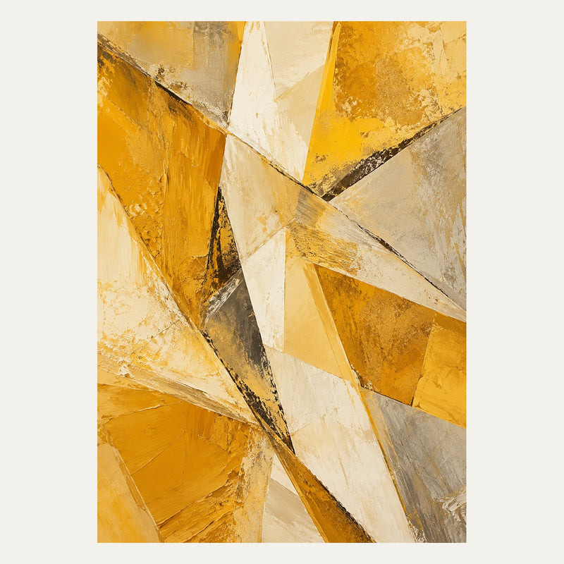 Mustard and Cream Rhythms, portrait abstract wall art