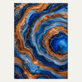 Cobalt and Copper Waves, portrait abstract wall art