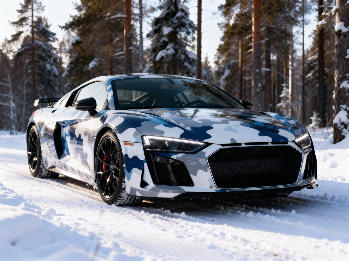 Frostline – Winter Camouflage Sports Car Art Print