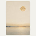 Golden Moon Horizon, portrait minimalist wall art