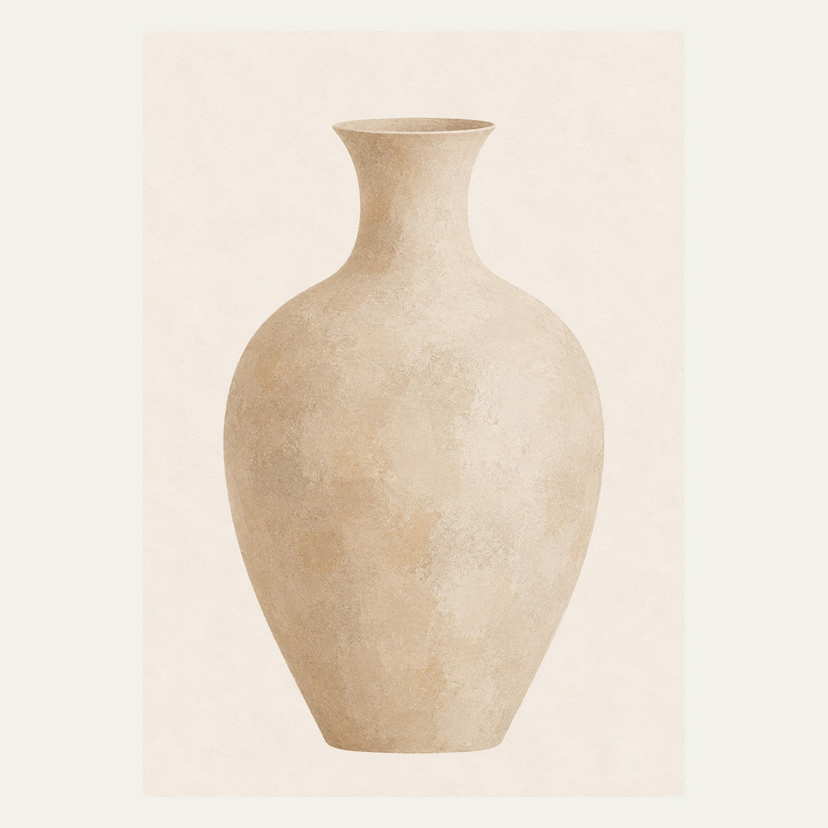Neutral Ceramic Vase, portrait minimalist wall art