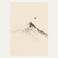 Mountain and Small Sun, portrait minimalist wall art