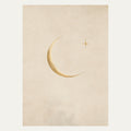 Crescent Moon and Star, portrait minimalist wall art