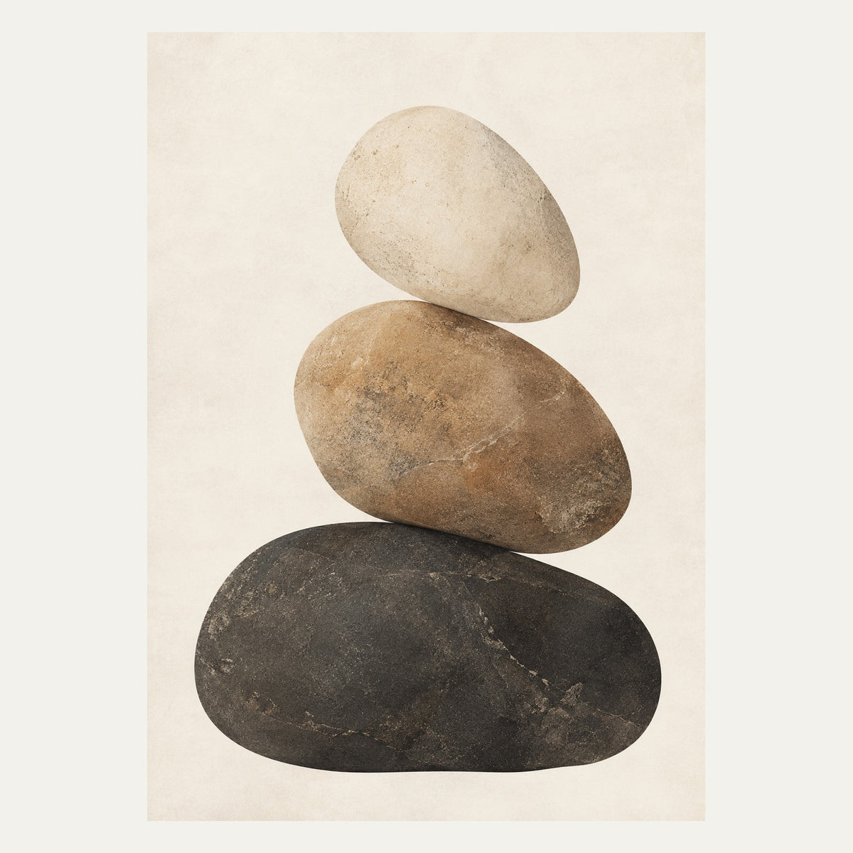 Balanced Earth Stones, portrait minimalist wall art