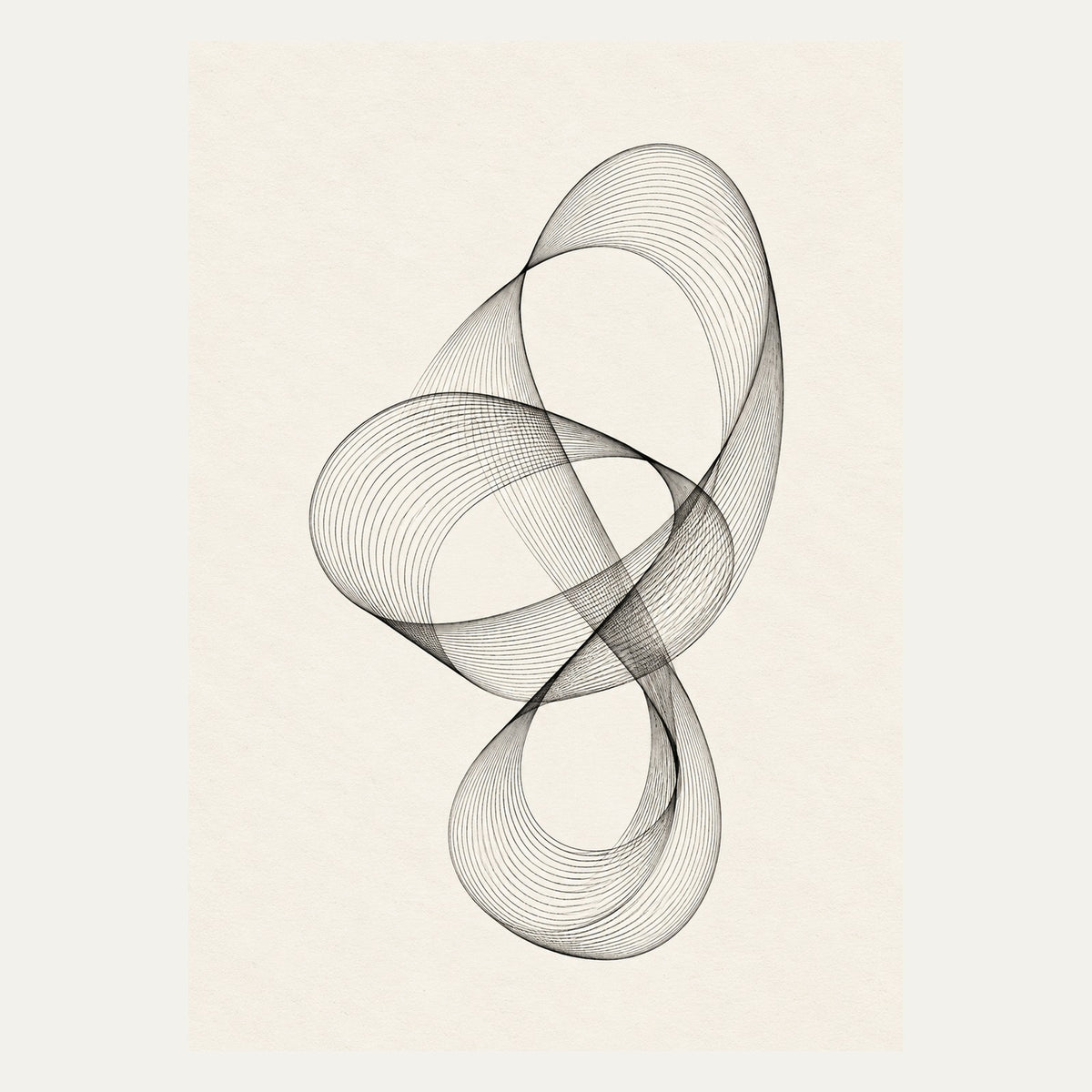 Flowing Line Knot, portrait minimalist wall art