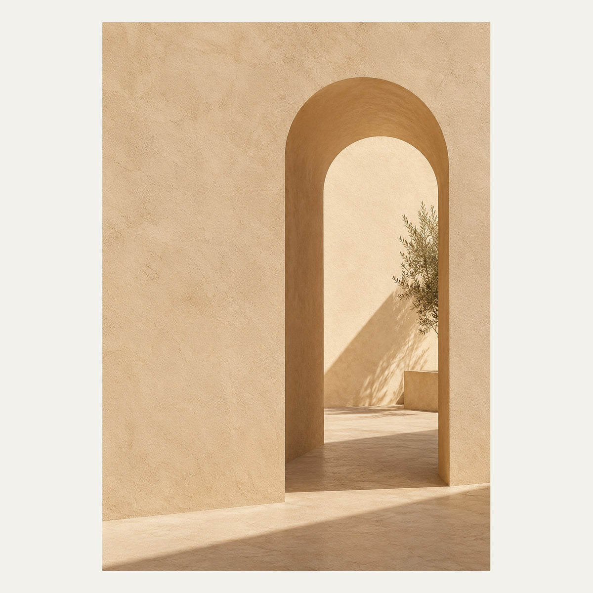 Sunlit Sand Doorway, portrait minimalist wall art