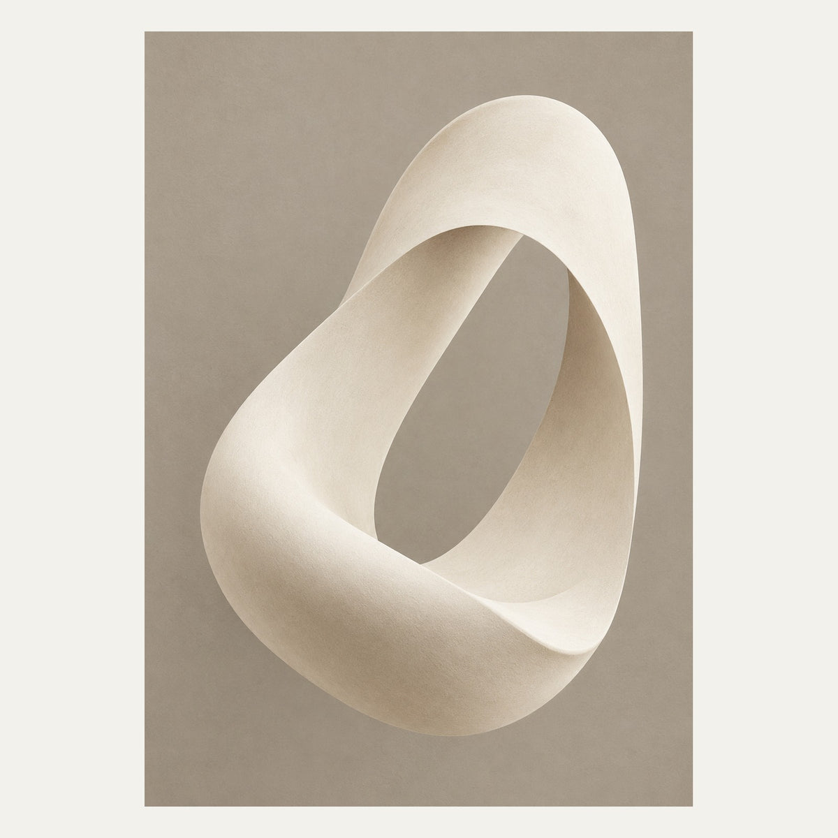 Ivory Sculptural Loop, portrait minimalist wall art