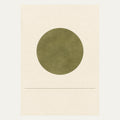 Olive Circle and Horizon, portrait minimalist wall art