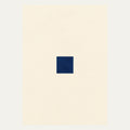 Navy Square on Cream, portrait minimalist wall art