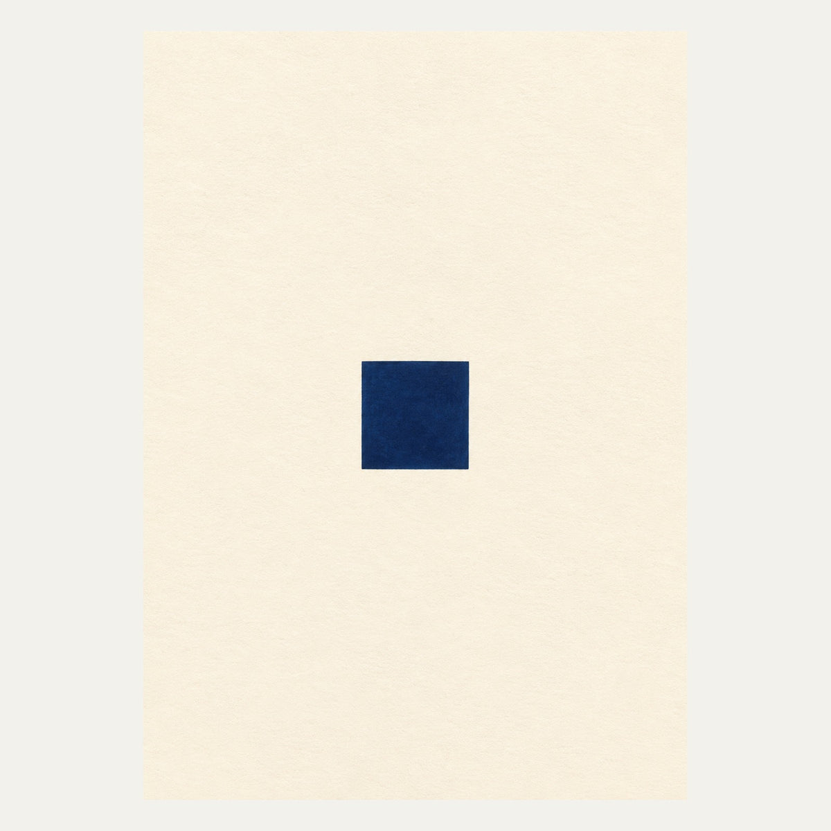 Navy Square on Cream, portrait minimalist wall art