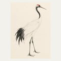 Elegant Crane Bird, portrait minimalist wall art