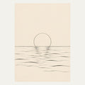 Line Sun and Water, portrait minimalist wall art