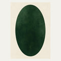 Deep Green Oval, portrait minimalist wall art