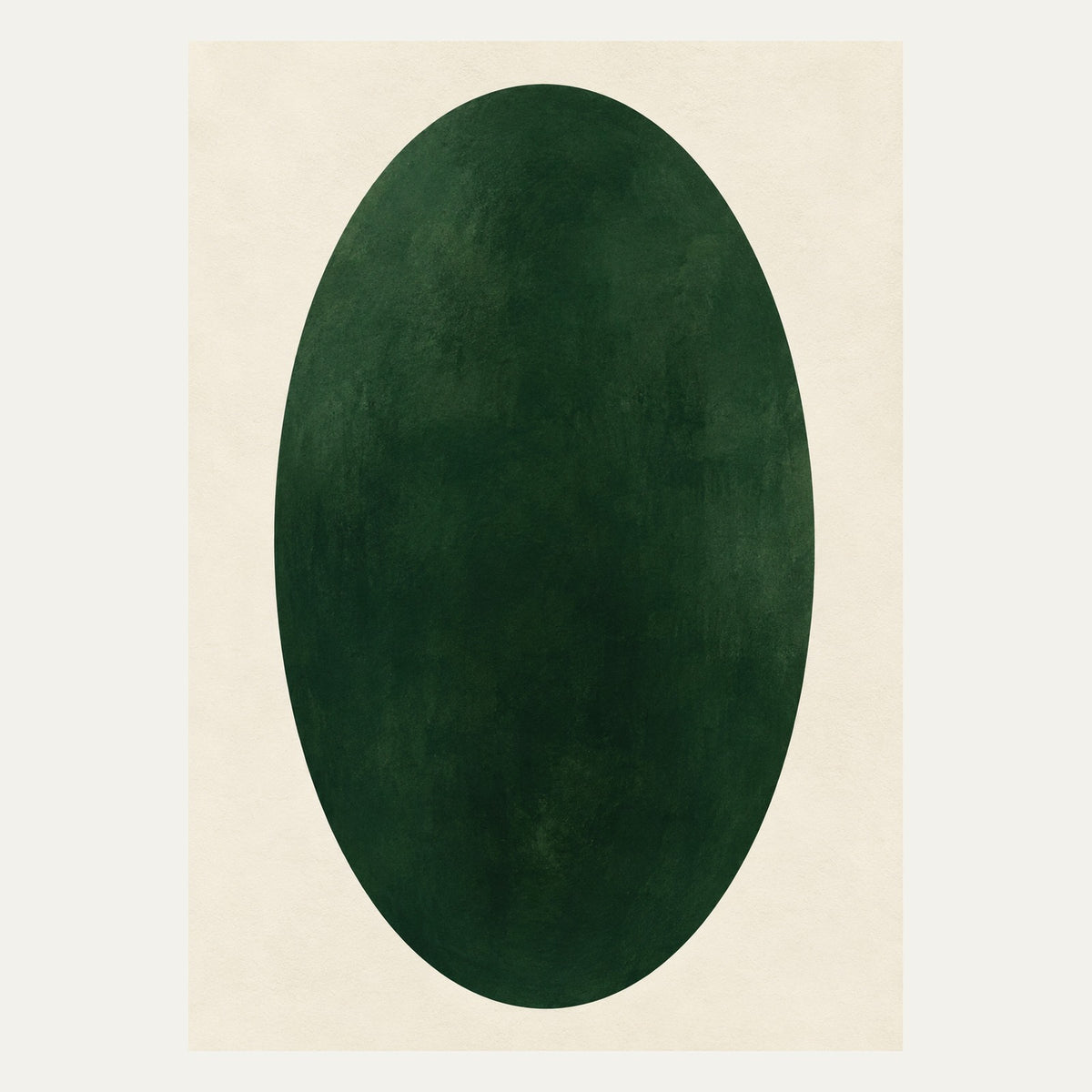 Deep Green Oval, portrait minimalist wall art