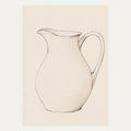 Ceramic Pitcher Line Art, portrait minimalist wall art