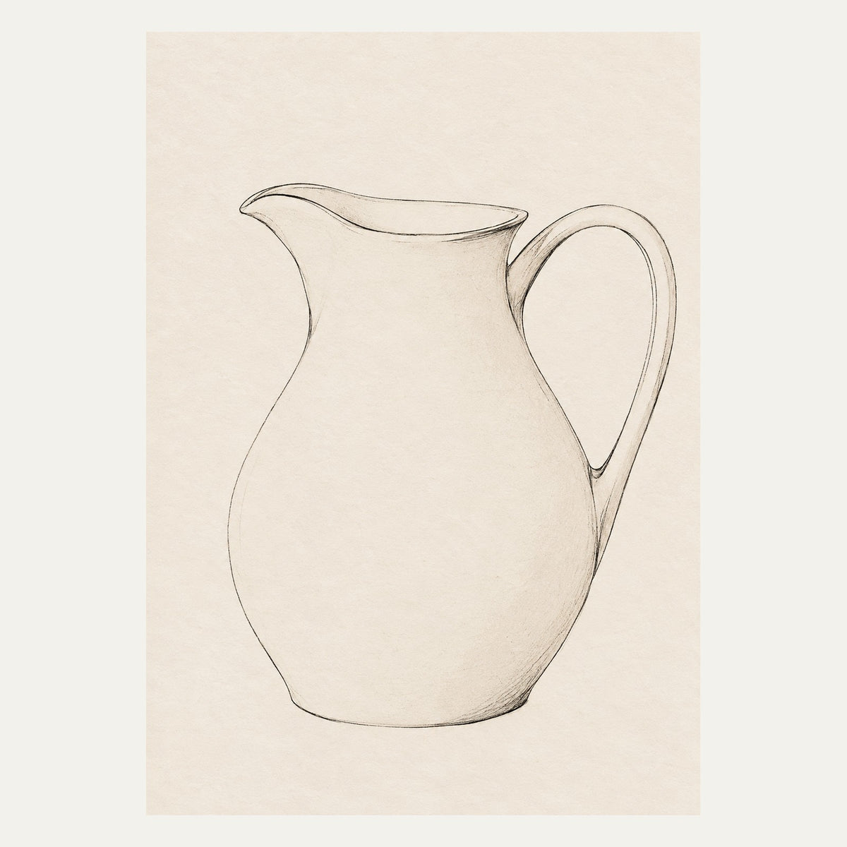 Ceramic Pitcher Line Art, portrait minimalist wall art