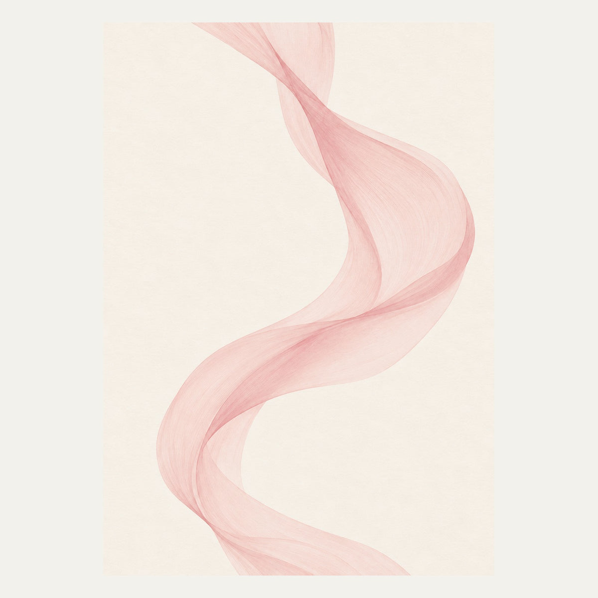 Pale Pink Flowing Contour, portrait minimalist wall art
