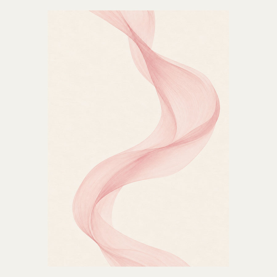 Pale Pink Flowing Contour, portrait minimalist wall art