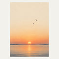 Two Birds at Sunset, portrait minimalist wall art