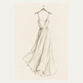 Linen Dress on Hanger, portrait minimalist wall art